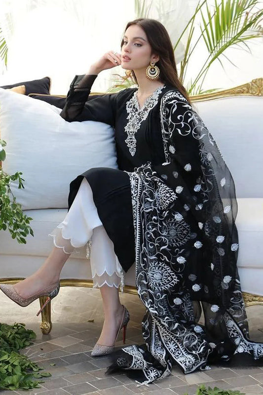 JAZMIN- 3PC LAWN HEAVY EMBROIDERED SHIRT WITH ORGANZA EMBROIDERY DUPATTA-TANA-5298