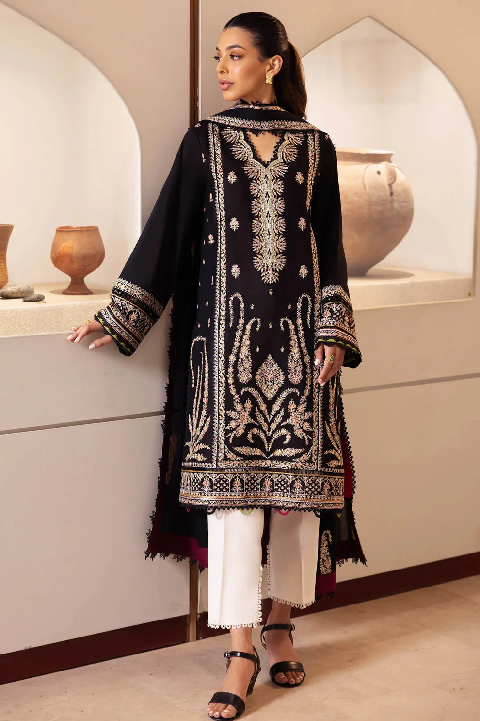 ZAHA- 3PC LAWN EMBROIDERED SHIRT WITH CHIFFON EMBROIDERED DUPATTA-TANA 5266