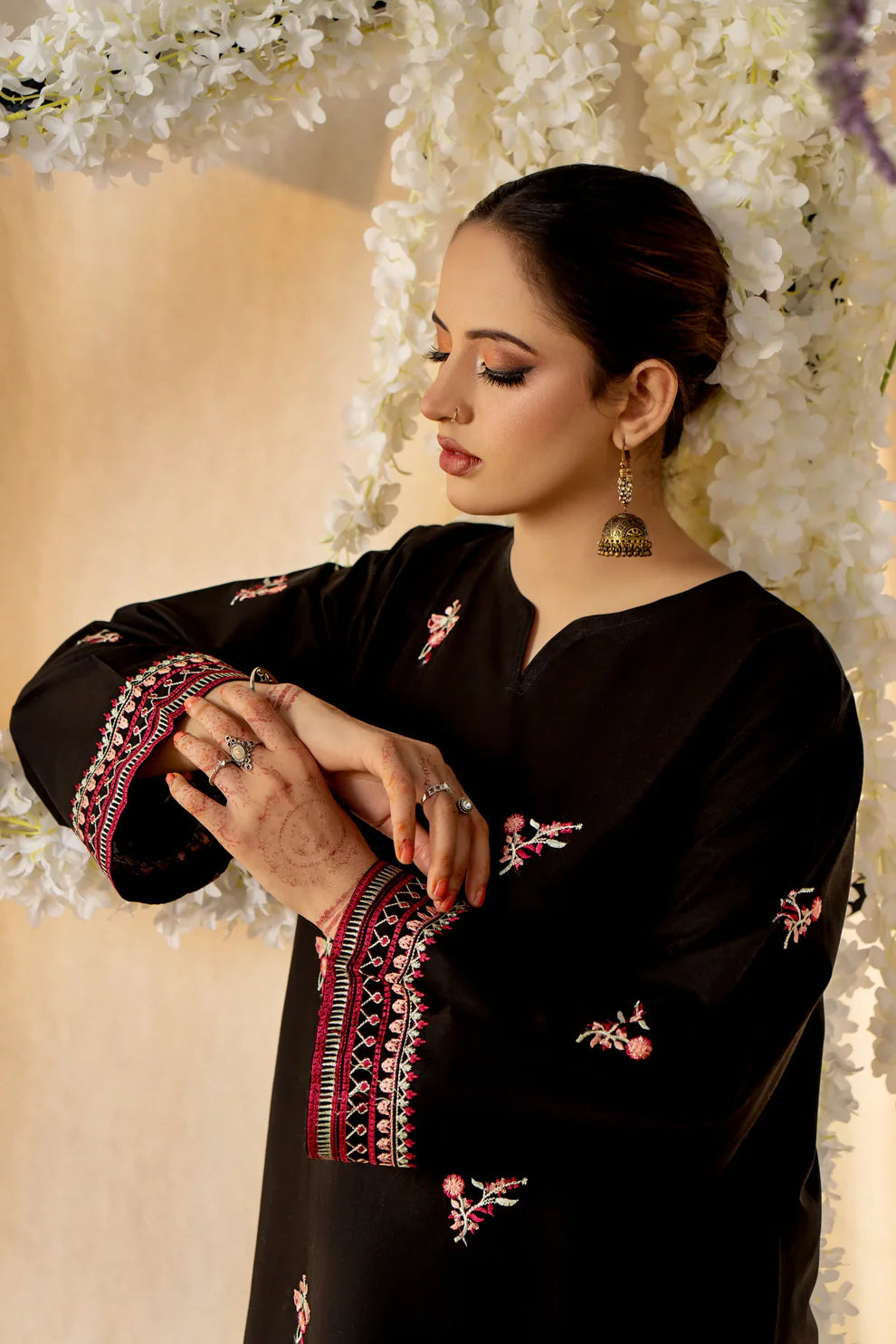 URGE- 2PC LAWN HEAVY EMBROIDERED SHIRT EMBROIDERED SLEEVES AND TROUSER-TANA-5454