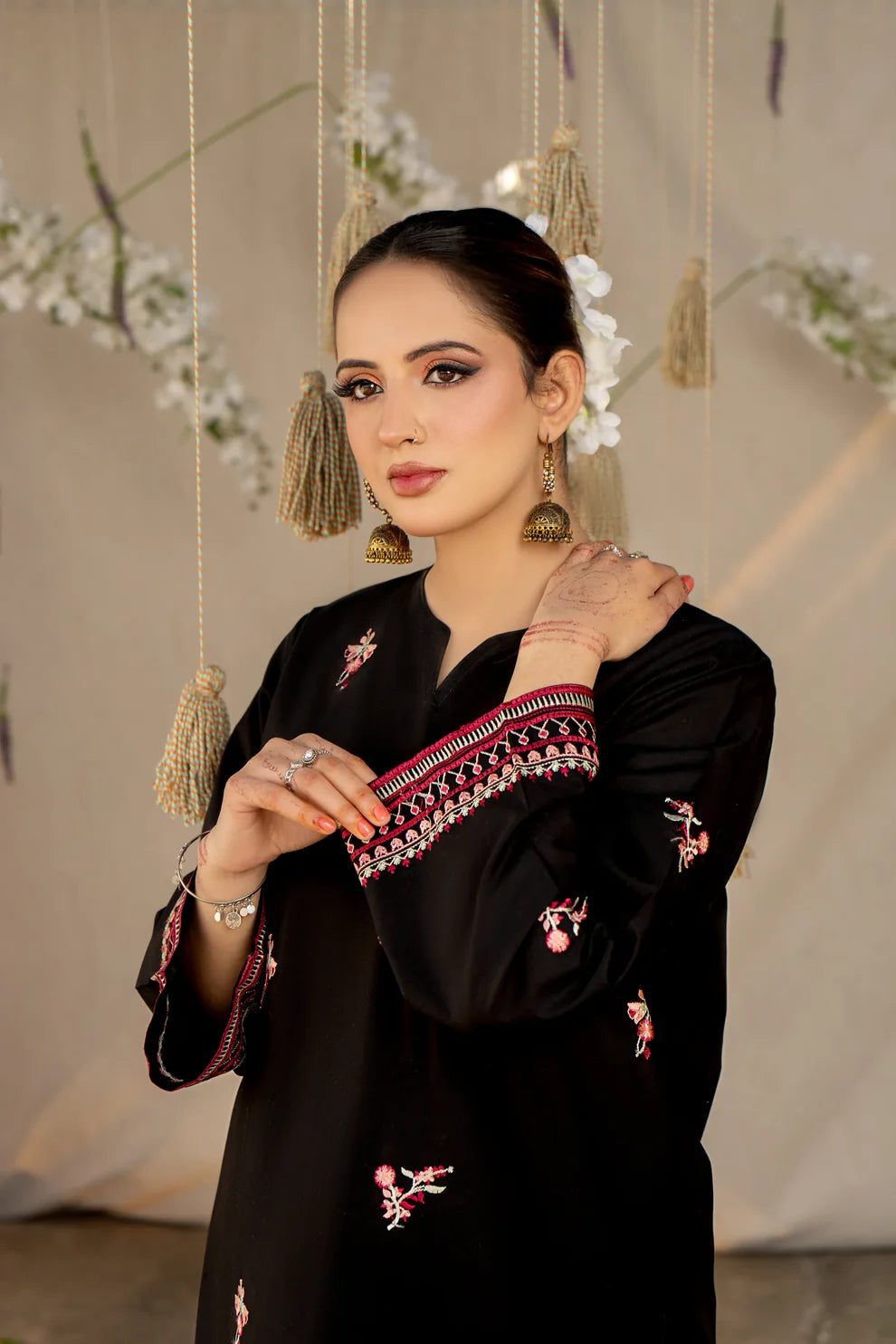 URGE- 2PC LAWN HEAVY EMBROIDERED SHIRT EMBROIDERED SLEEVES AND TROUSER-TANA-5454