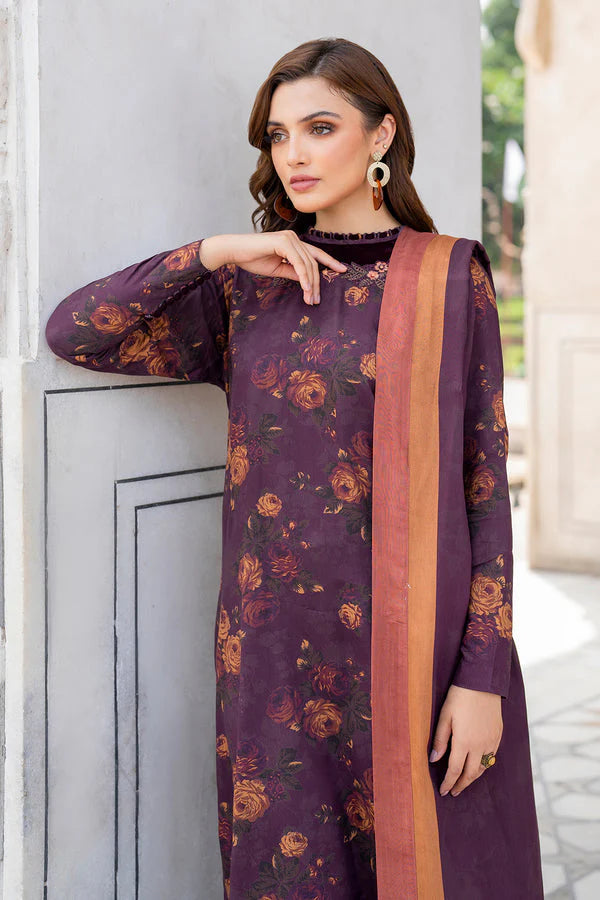 BAROUQE- 3PC KARANDI PRINTED SHIRT WITH KARANDI PRINTED DUAPTTA AND TROUSER -TBF-1726