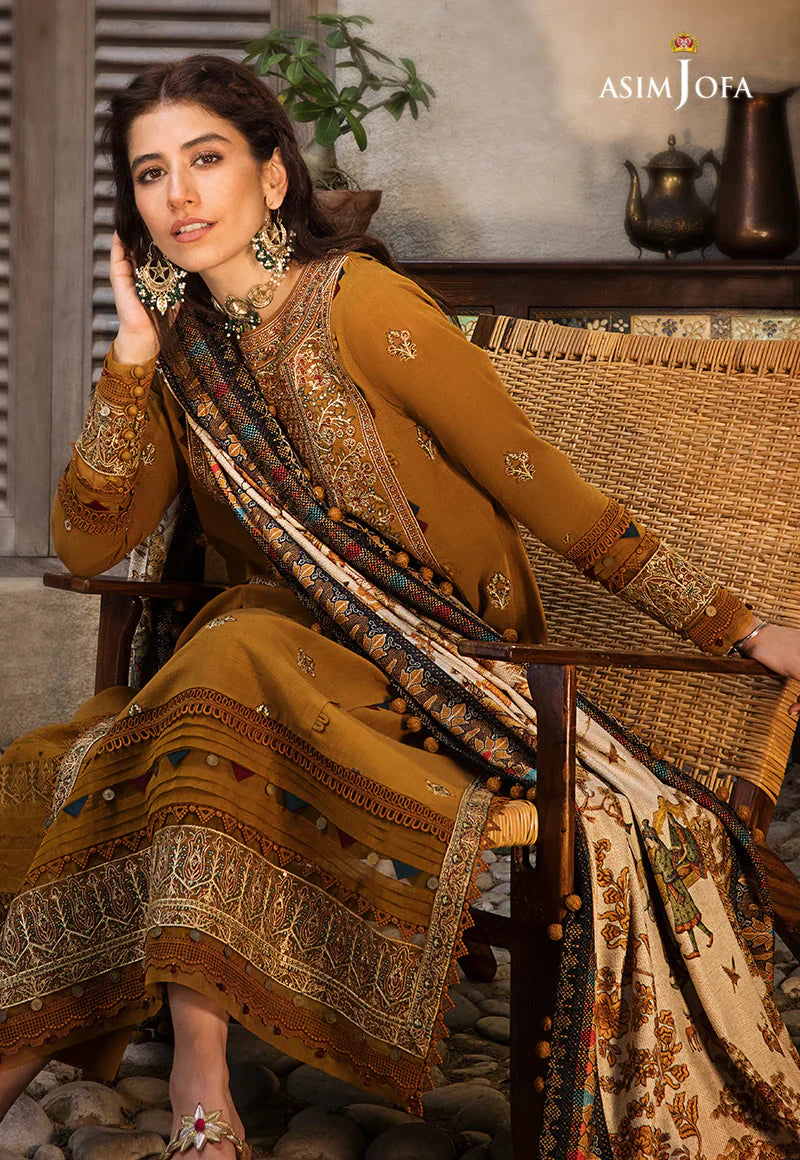 ASIM JOFA-3PC LAWN EMBROIDERED WITH COTTON SILK PTINT DUPATTA-TANA-5232