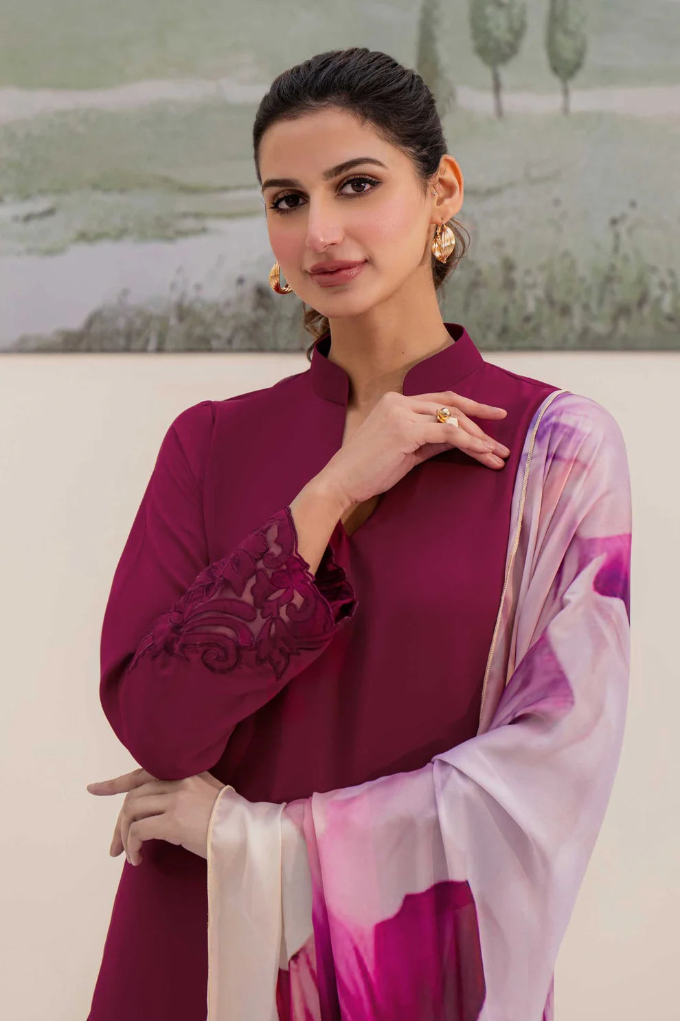 NATASHA KAMAL - 3PC LAWN SHIRT WITH SOFT SILK PRINTED DUPATTA AND TROUSER-TANA-2831