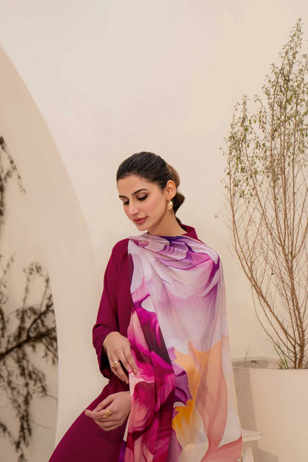 NATASHA KAMAL - 3PC LAWN SHIRT WITH SOFT SILK PRINTED DUPATTA AND TROUSER-TANA-2831