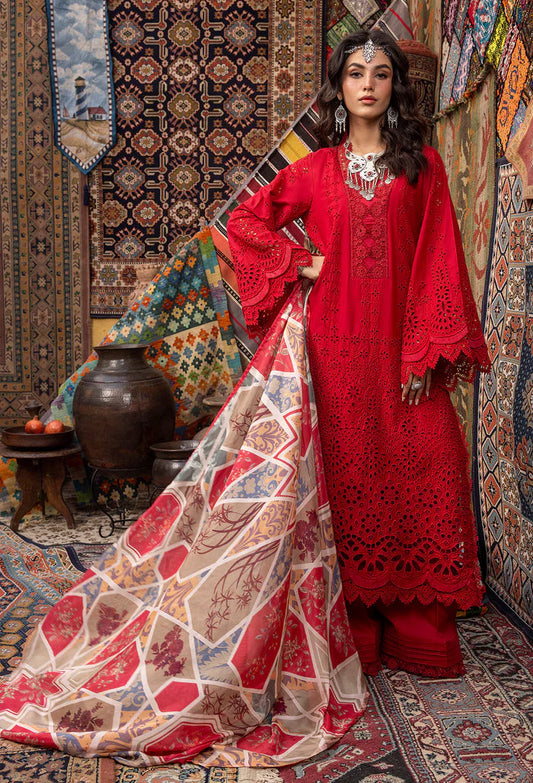 MARIA-B-LAWN CHICKENKARI EMBROIDERY WITH DIAMOND PRINT DUPATTA-TANA-5207