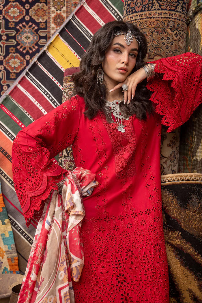 MARIA-B-LAWN CHICKENKARI EMBROIDERY WITH DIAMOND PRINT DUPATTA-TANA-5207