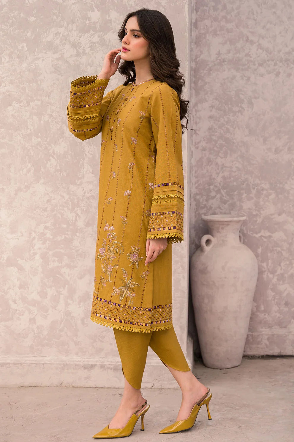 JAZMIN 3PC LAWN EMBROIDERED WITH COTTON SILK PRINT DUPATTA- TANA-5221