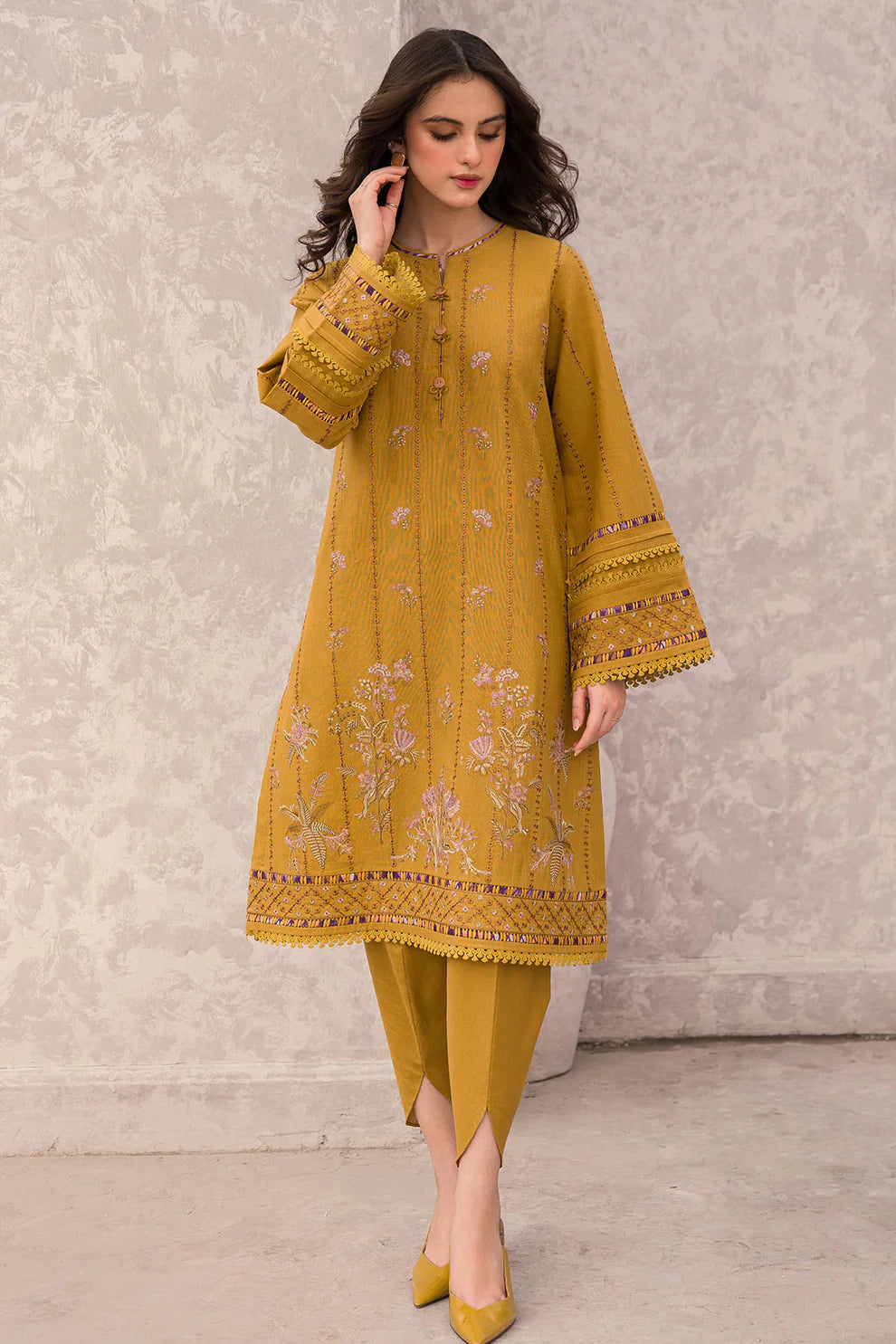 JAZMIN 3PC LAWN EMBROIDERED WITH COTTON SILK PRINT DUPATTA- TANA-5221