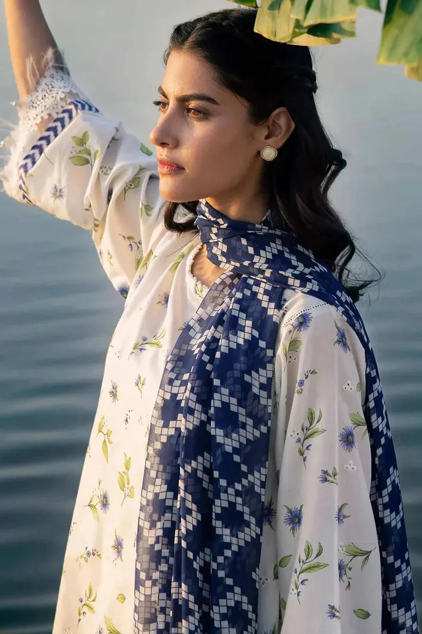 Cross Stitch-3pc Kranadi Print Shirt With Karandi Print Shawl And Trouser- TBF- 1732