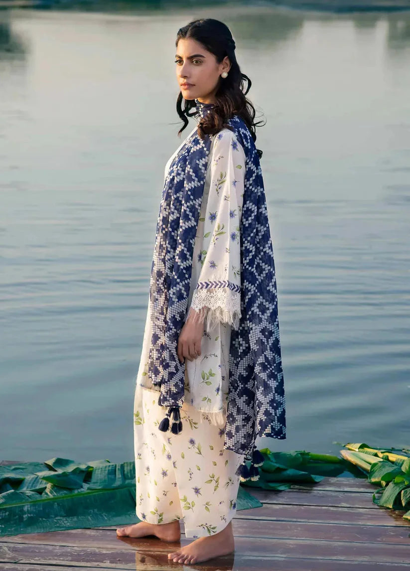 Cross Stitch-3pc Kranadi Print Shirt With Karandi Print Shawl And Trouser- TBF- 1732