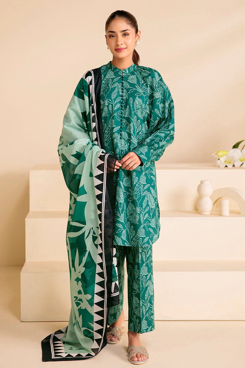 Cross Stitch-3pc Kranadi Print Shirt With Karandi Print Shawl And Trouser-TBF-1729