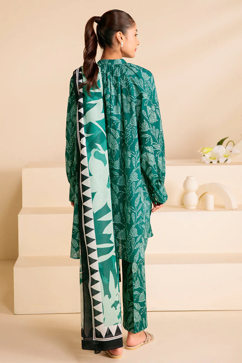 Cross Stitch-3pc Kranadi Print Shirt With Karandi Print Shawl And Trouser-TBF-1729