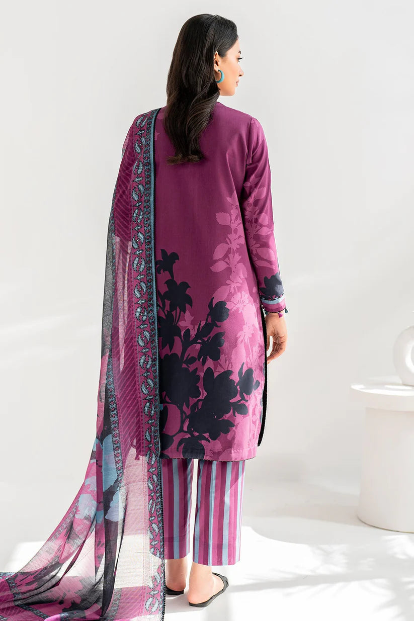 Jazmin-3pc Kranadi Print Shirt With Karandi Print Shawl And Trouser-TBF-1728