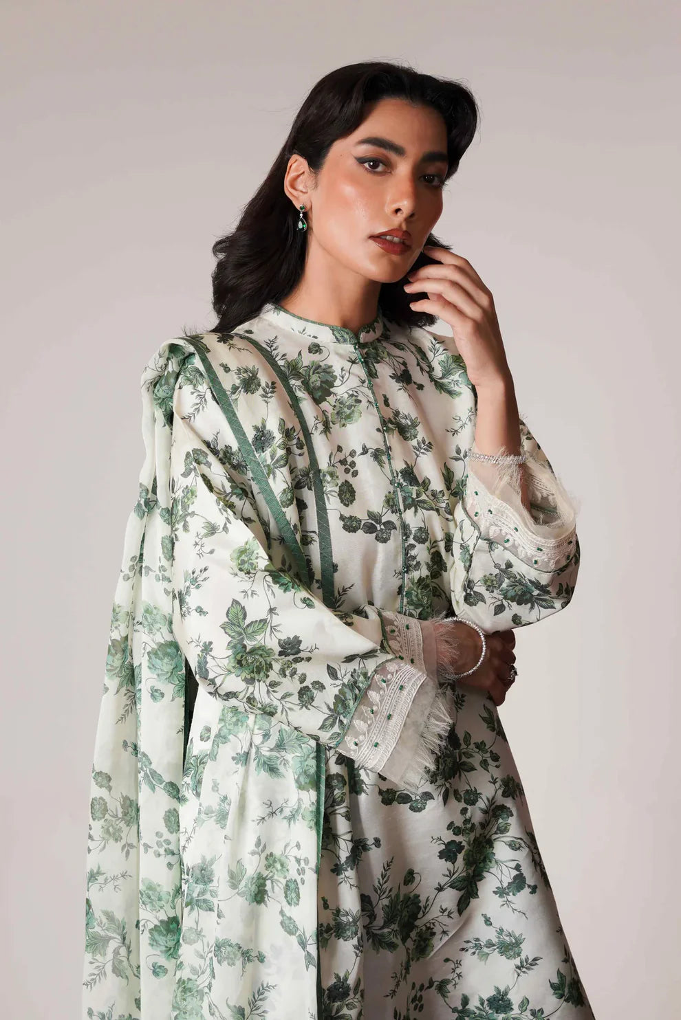 ZARA SHAHJAHAN-KARANADI 3PC PRINT WITH KARANDI PRINT SHAWL-TANA-1511