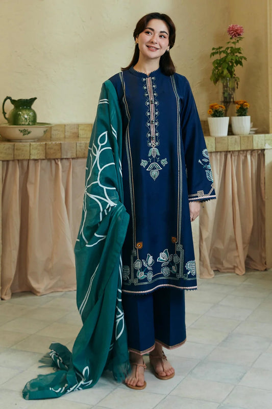 ZARA SHAH JAHAN - 3PC LAWN EMBROIDERED SHIRT WITH PRINTED DUPATTA AND TROUSER- TANA-5236