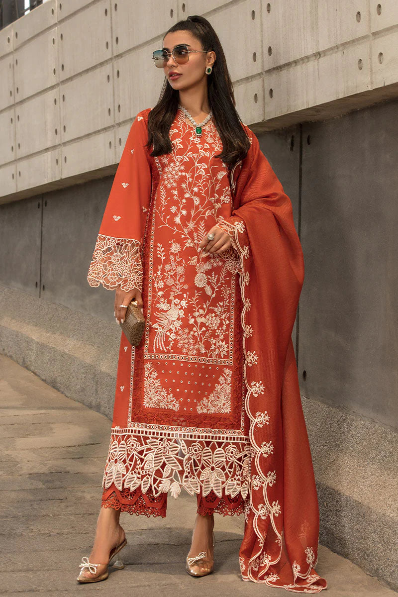 RANG RASIYA-3PC LAWN EMBROIDERED SHIRT WITH ORGANZA EMBROIDERED DUPATTA AND TROUSER-TANA-5280