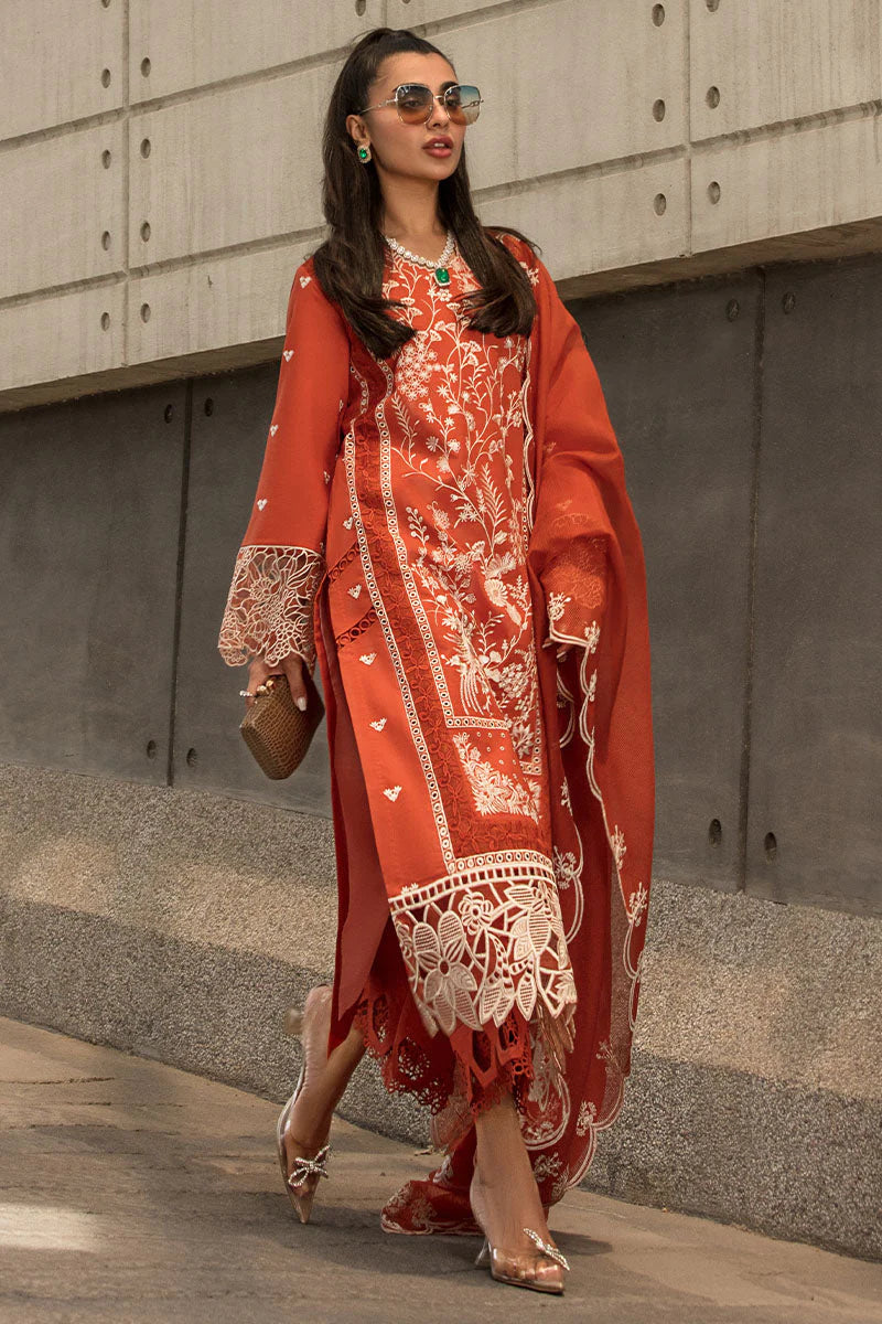 RANG RASIYA-3PC LAWN EMBROIDERED SHIRT WITH ORGANZA EMBROIDERED DUPATTA AND TROUSER-TANA-5280