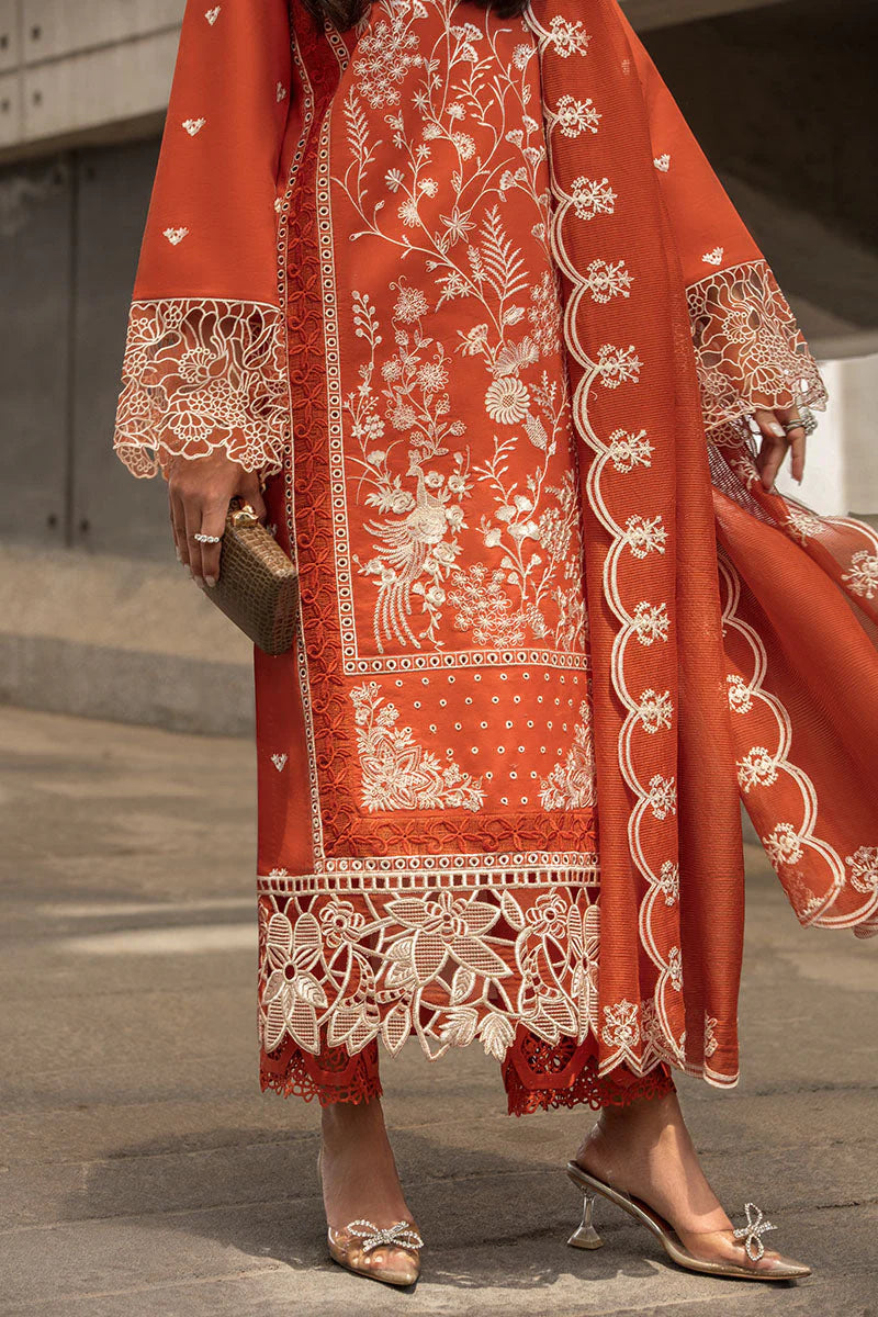 RANG RASIYA-3PC LAWN EMBROIDERED SHIRT WITH ORGANZA EMBROIDERED DUPATTA AND TROUSER-TANA-5280