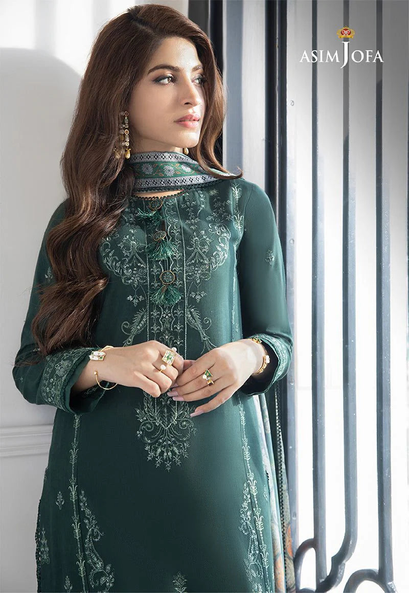 ASIM JOFA- 3PC LAWN HEAVY EMBROIDERED SHIRT WITH DIAMOND PRINT DUPATTA-TANA-5276