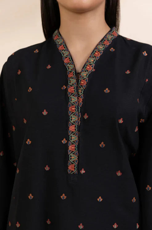 SAPPHIRE- 3PC DHANAK EMBROIDERED SHIRT WITH WOOL PRINT SHAWL & TROUSER-TBF-1760