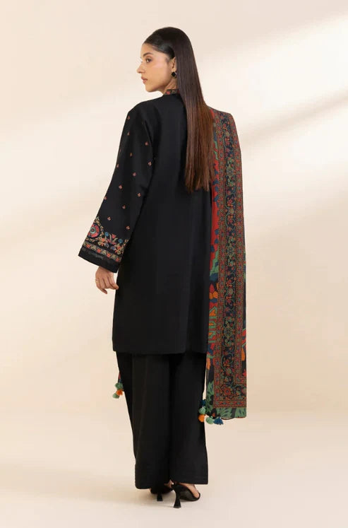 SAPPHIRE- 3PC DHANAK EMBROIDERED SHIRT WITH WOOL PRINT SHAWL & TROUSER-TBF-1760