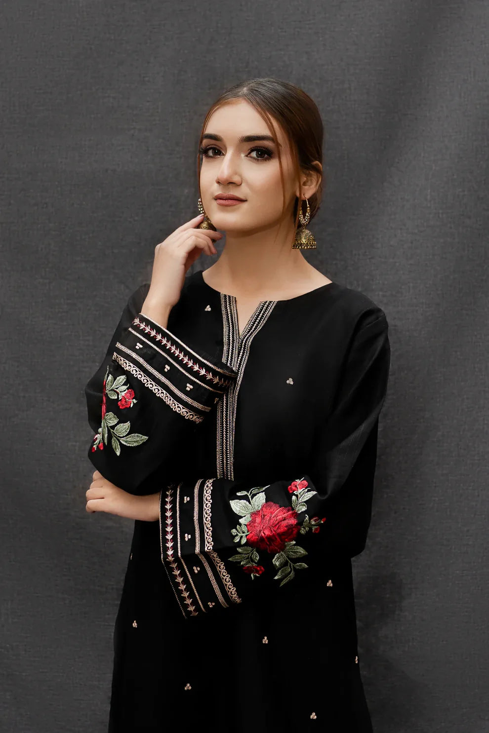 URGE - 3PC LAWN EMBROIDERED SHIRT WITH COTTON PRINT DUPATTA AND TROUSER-TANA-5291