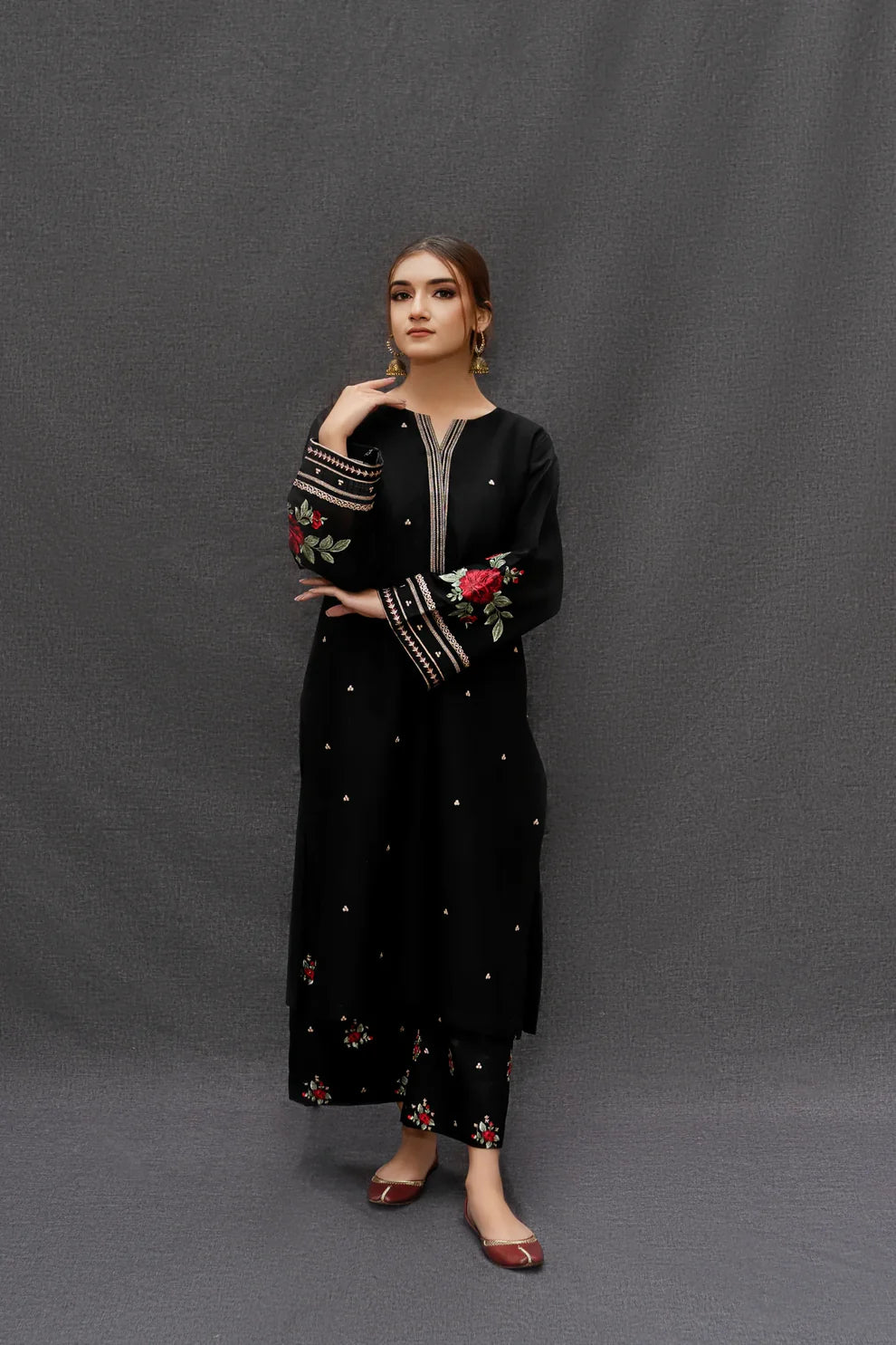 URGE - 3PC LAWN EMBROIDERED SHIRT WITH COTTON PRINT DUPATTA AND TROUSER-TANA-5291