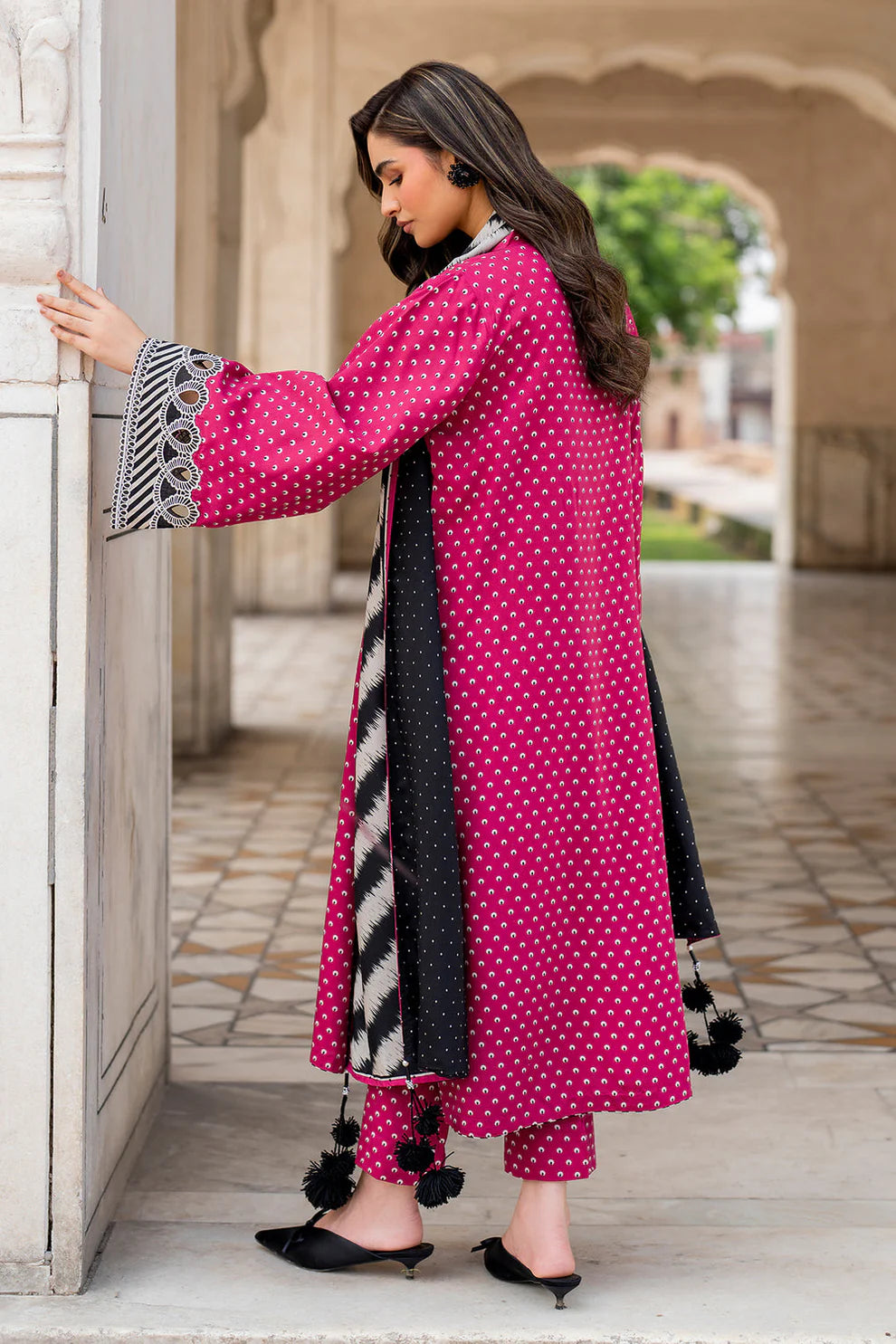 CHARIZMA- 3PC KARANDI PRINTED SHIRT WITH KARANDI PRINTED DUAPTTA AND TROUSER-TANA-1712