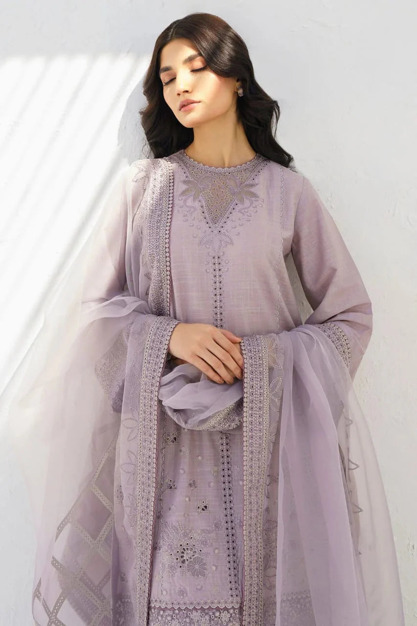 JAZMIN- 3PC LAWN HEAVY EMBROIDERED SHIRT WITH ORGANZA EMBROIDERY DUPATTA-TANA-5256