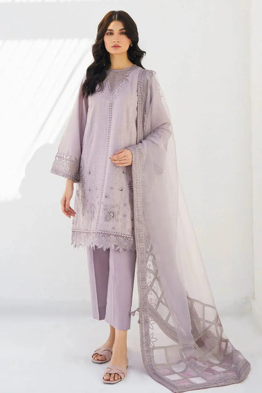 JAZMIN- 3PC LAWN HEAVY EMBROIDERED SHIRT WITH ORGANZA EMBROIDERY DUPATTA-TANA-5256