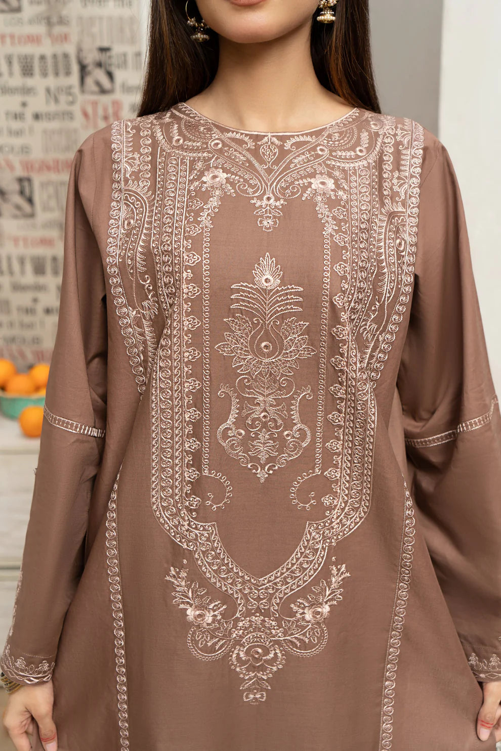 URGE - 3PC LAWN EMBROIDERED SHIRT WITH DIAMOND PRINTED DUPATTA AND EMB TROUSER -TANA-2009