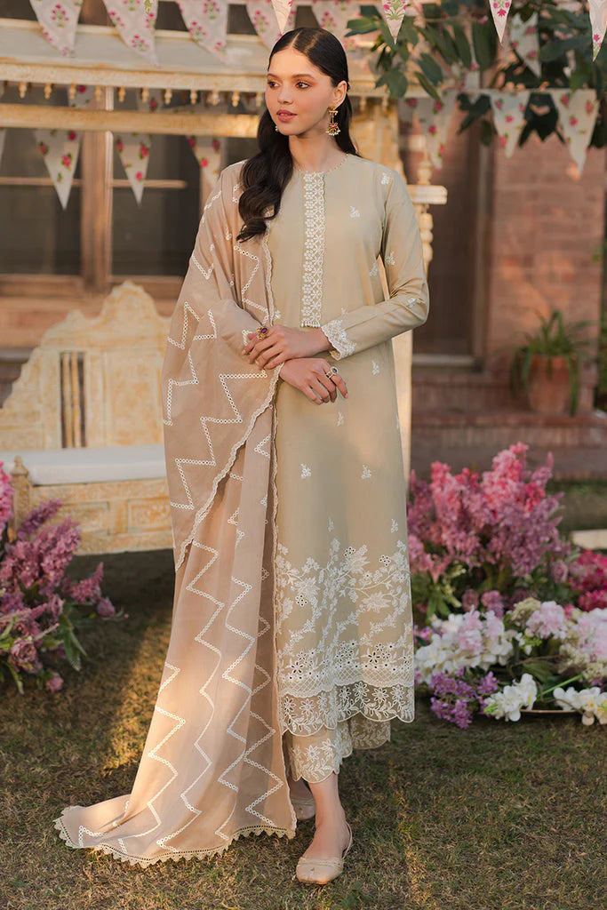 CROSS STITCH- 3PC LAWN EMBROIDERED SHIRT WITH ORGANZA EMBROIDERED DUPATTA AND TROUSER-TANA-5220