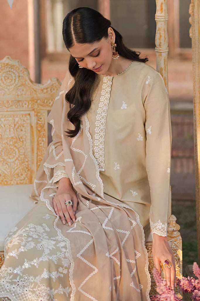 CROSS STITCH- 3PC LAWN EMBROIDERED SHIRT WITH ORGANZA EMBROIDERED DUPATTA AND TROUSER-TANA-5220