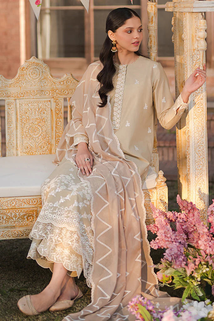 CROSS STITCH- 3PC LAWN EMBROIDERED SHIRT WITH ORGANZA EMBROIDERED DUPATTA AND TROUSER-TANA-5220