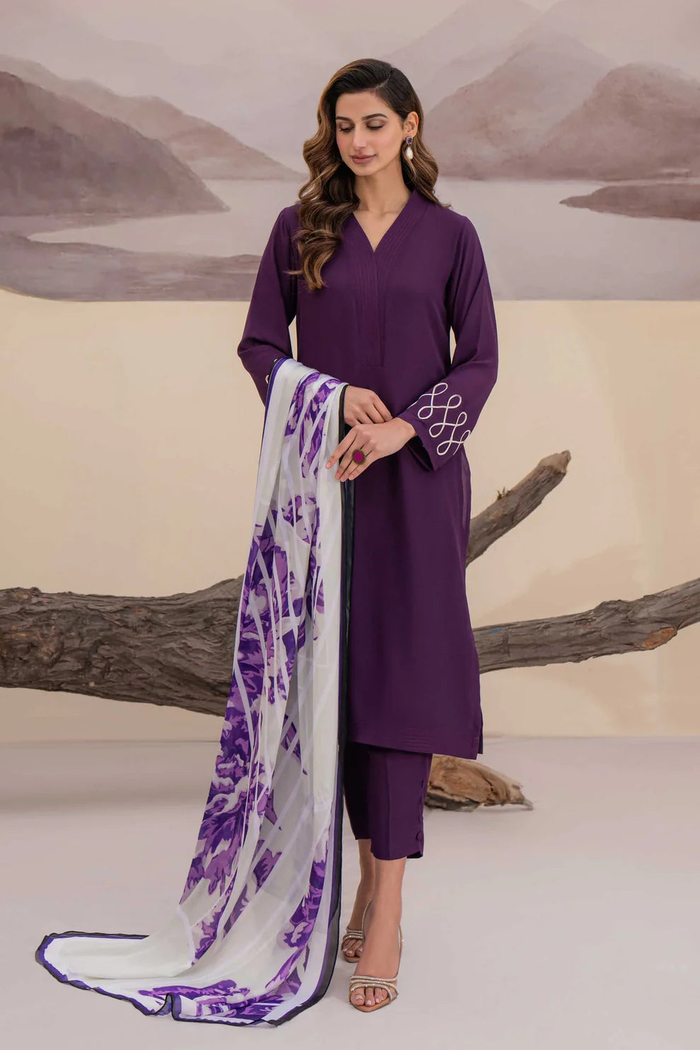 NATASHA KAMAL - 3PC LAWN SHIRT WITH SOFT SILK PRINTED DUPATTA AND TROUSER-TANA-5221