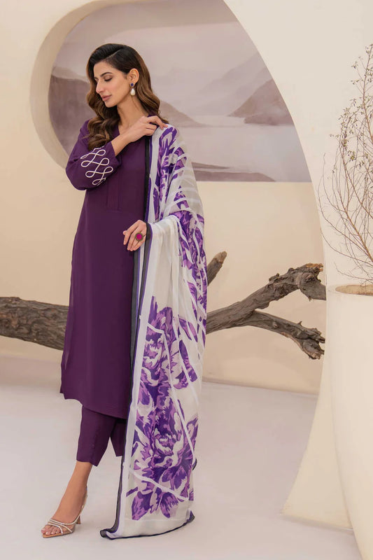 NATASHA KAMAL - 3PC LAWN SHIRT WITH SOFT SILK PRINTED DUPATTA AND TROUSER-TANA-5221