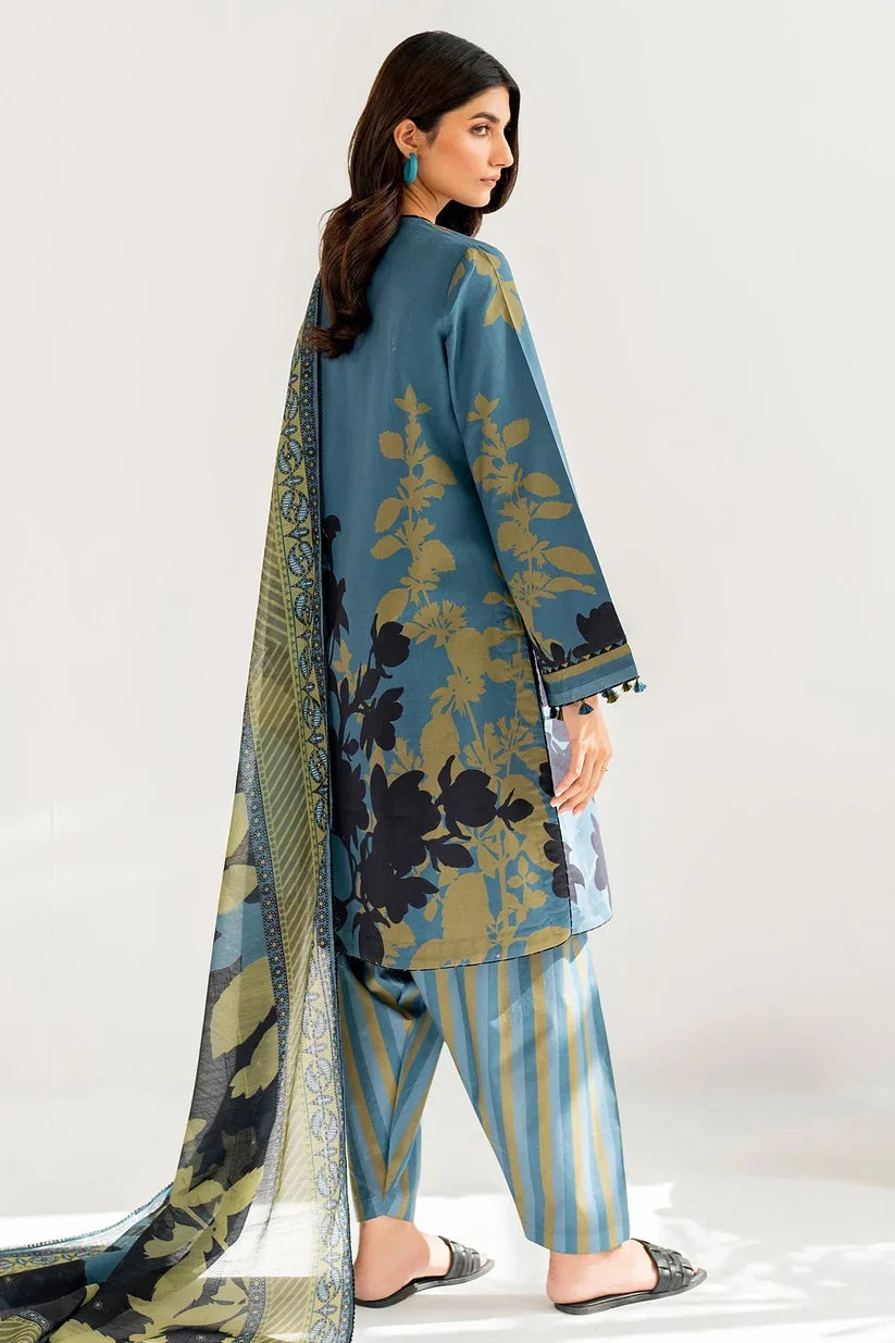 Jazmin-3pc Kranadi Print Shirt With Karandi Print Shawl And Trouser-TBF-1727