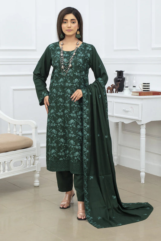 TANA BANA-3PC VISCOUS EMBROIDRED SHIRT WITH VISCOUS EMBROIDRED SHAWL AND TROUSER0-1553