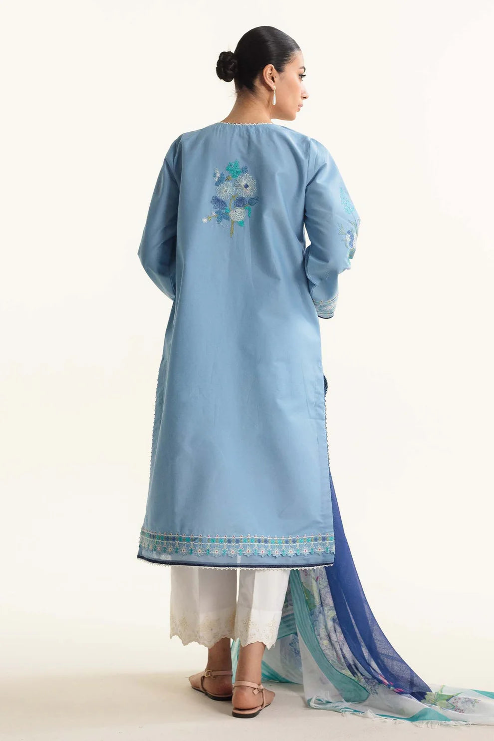 ZAHRA SHAHJAHAN- 3PC LAWN EMBROIDERED SHIRT WITH DIAMOND PRINT DUPATTA -TANA-5283