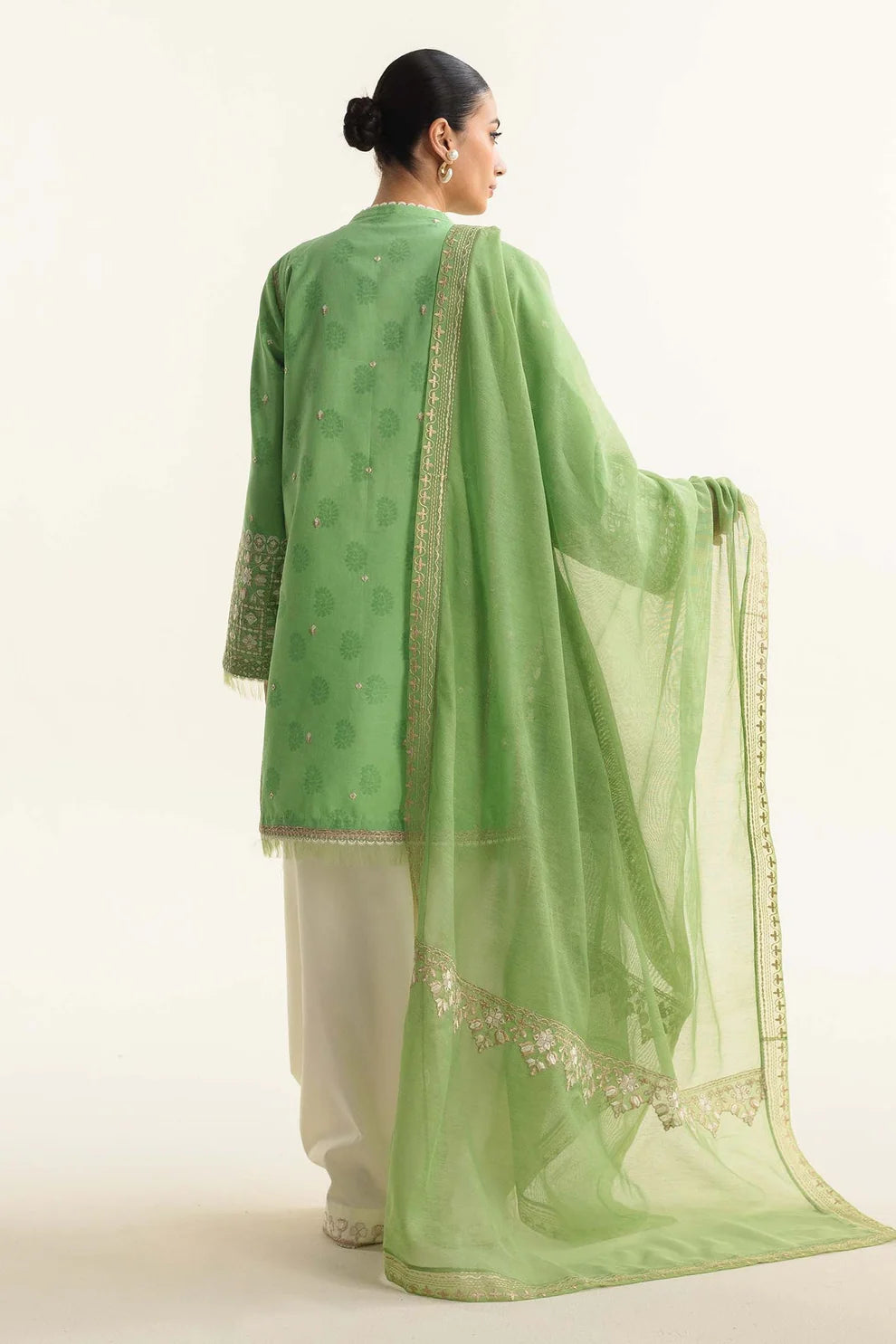 ZAHRA SHAHJAHAN- 3PC LAWN EMBROIDERED SHIRT WITH DIAMOND PRINT DUPATTA- TANA-5259