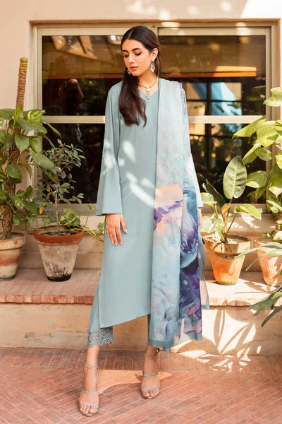 NATASHA KAMAL - 3PC LAWN EMBROIDERED SHIRT WITH PURE SILK PRINT DUPATTA AND TROUSER-TANA-5275