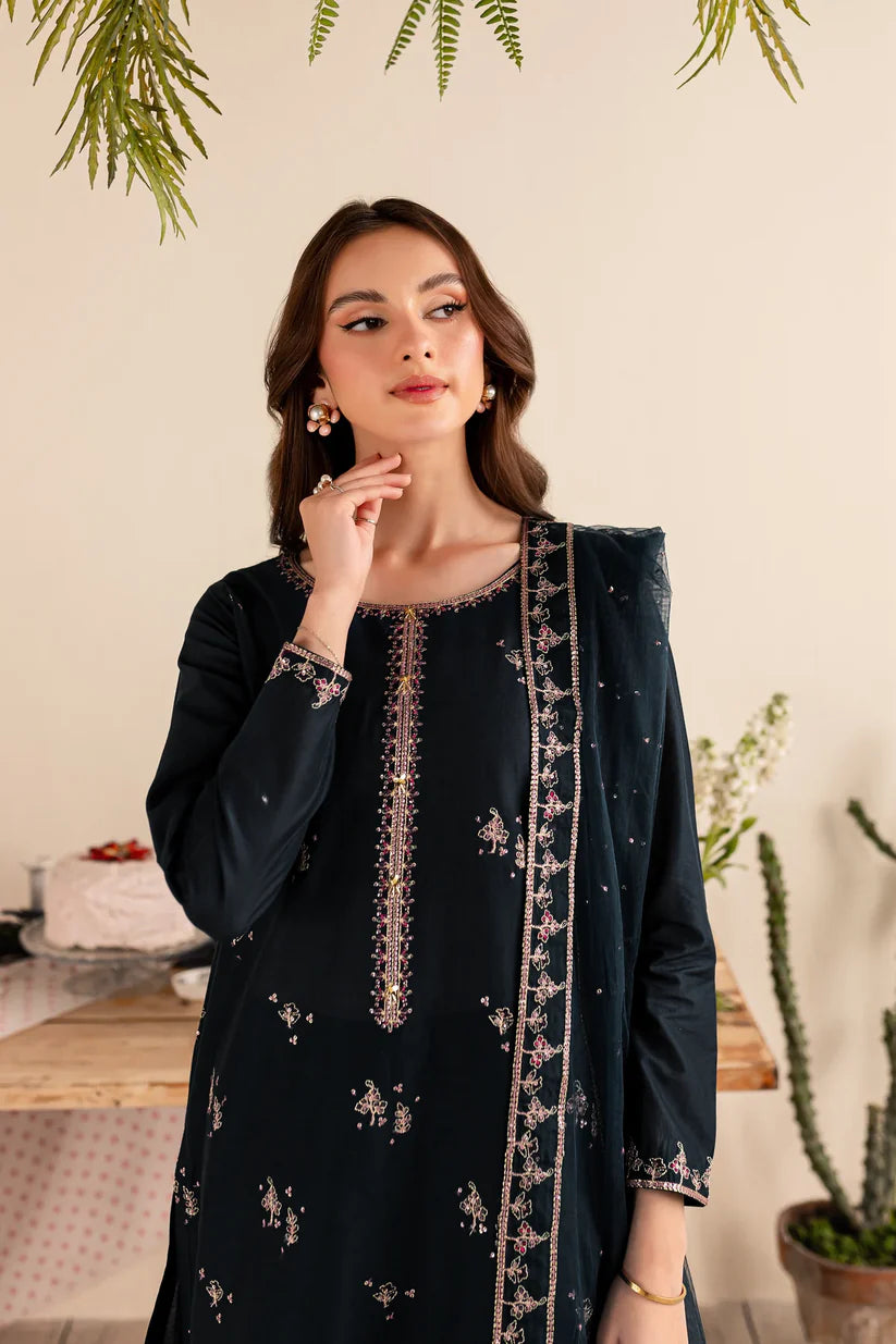 BATIK- 3PC DHANAK EMBROIDERED SHIRT DHANAK EMBROIDERED DUPATTA AND TROUSER-TBF-1758