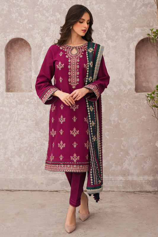 JAZMIN 3PC LAWN EMBROIDERED WITH COTTON SILK PTINT DUPATTA- TANA-5210