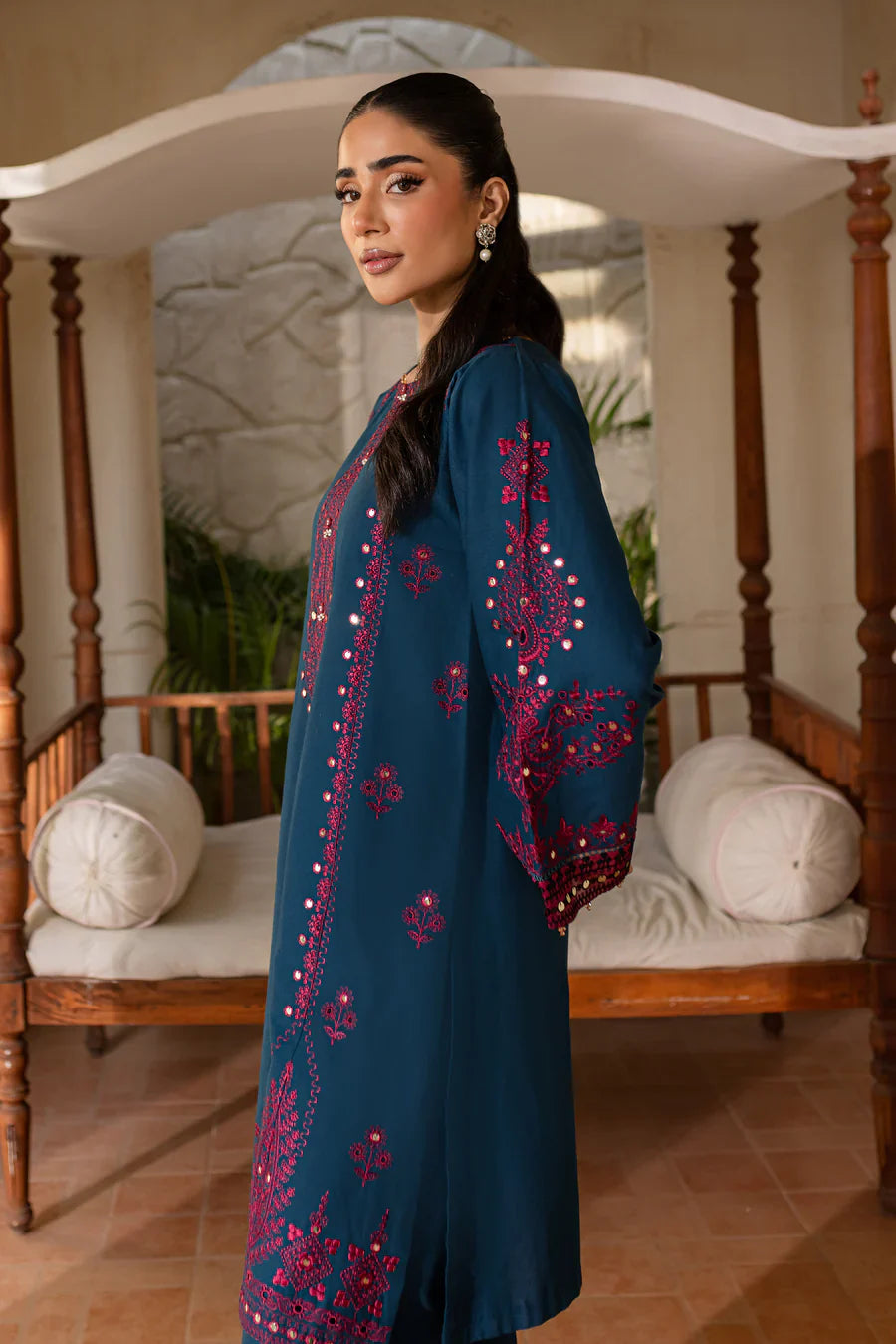 BATIK-2PC SEQUIN EMBROIDERED SHIRT WITH SEQUIN EMBROIDERED TROUSER-TBF-1808