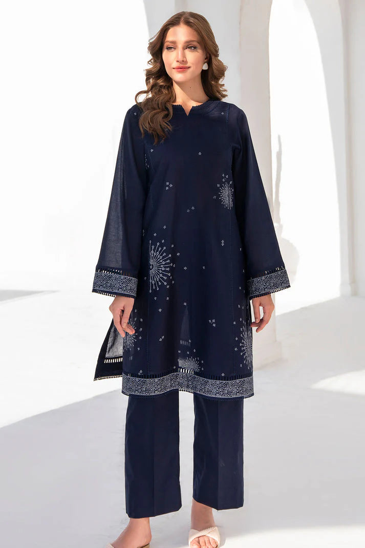 JAZMIN- 3PC DHANAK HEAVY EMBROIDERED SHIRT WITH ORGANZA PRINT DUPATTA-TANA-1535