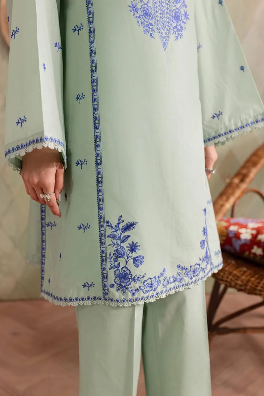 JAMIZ-2PC DHANAK EMBROIDRED SHIRT WITH AND TROUSER-TANA-1670