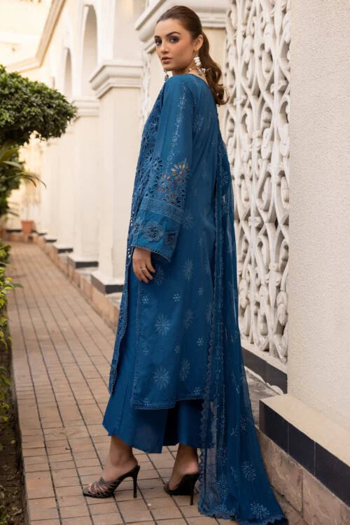 VSAL-3PC CHIKENKARI LAWN EMBROIDERED WITH BAMBER CHIFFON EMBROIDERED DUPATTA-TANA-5217