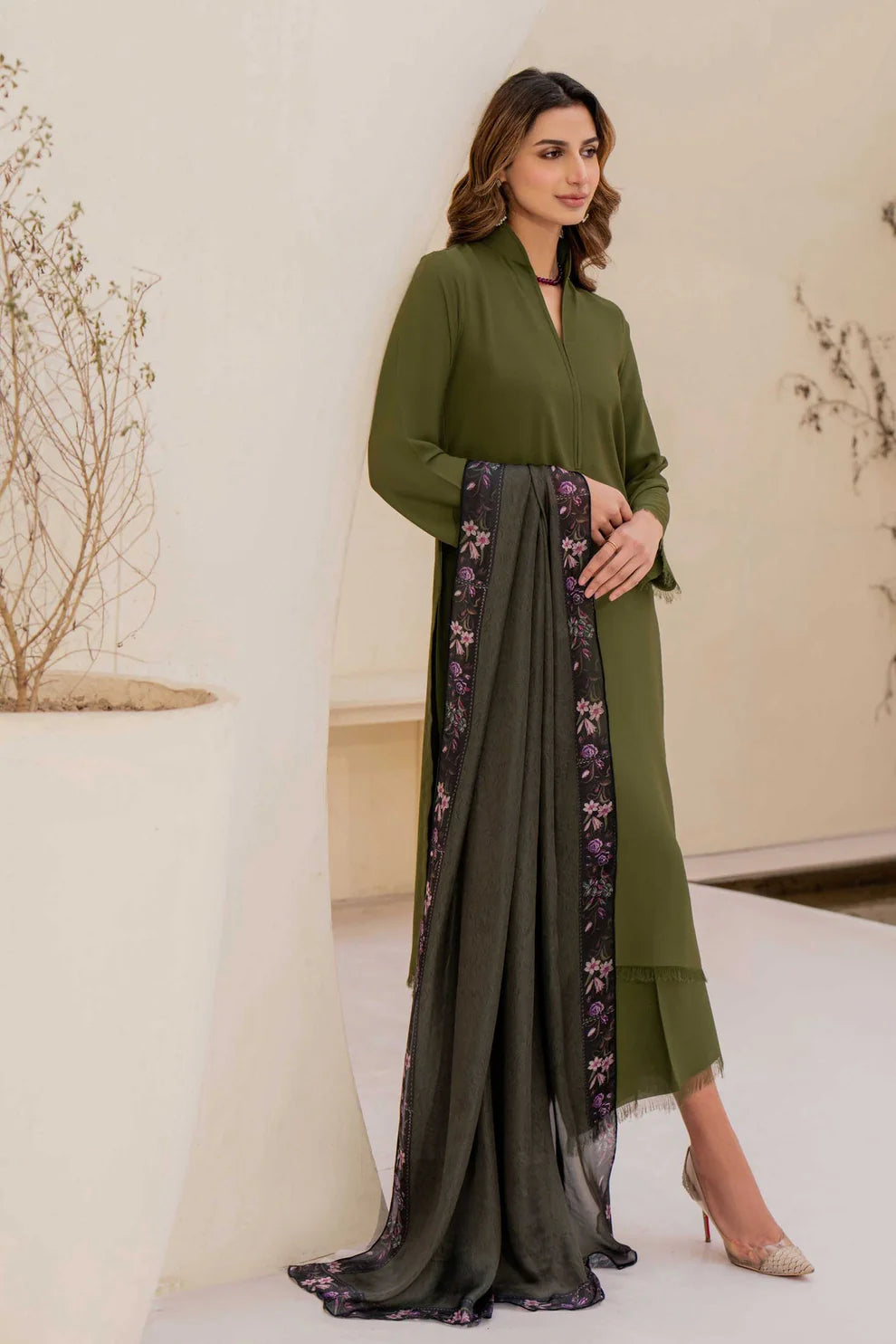 NATASHA KAMAL - 3PC LAWN SHIRT WITH SOFT SILK PRINTED DUPATTA AND TROUSER-TANA-5222