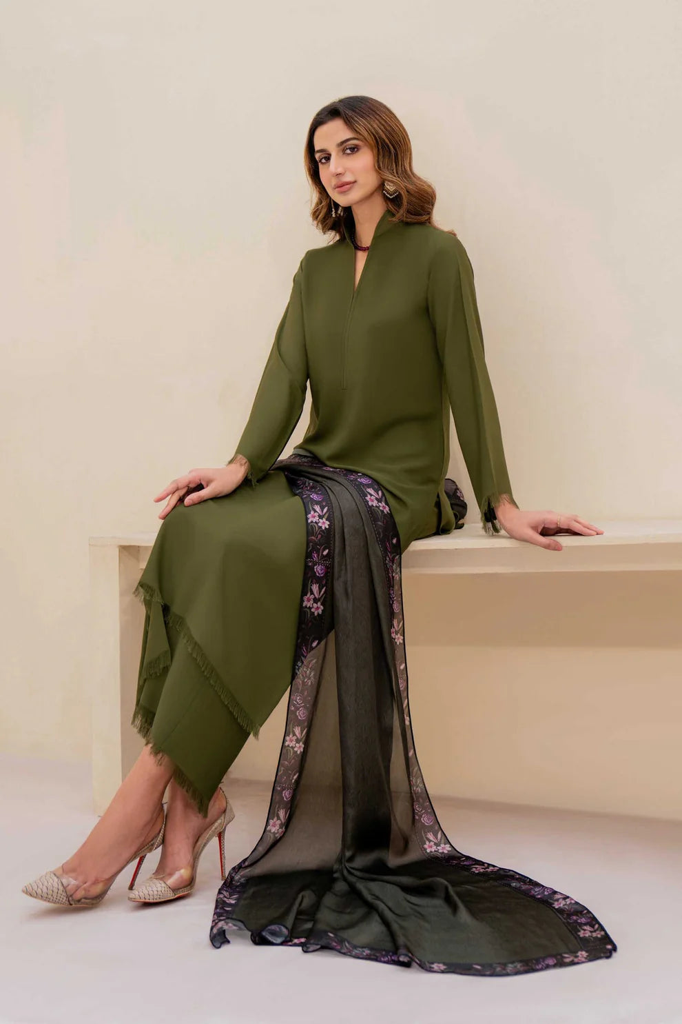 NATASHA KAMAL - 3PC LAWN SHIRT WITH SOFT SILK PRINTED DUPATTA AND TROUSER-TANA-5222