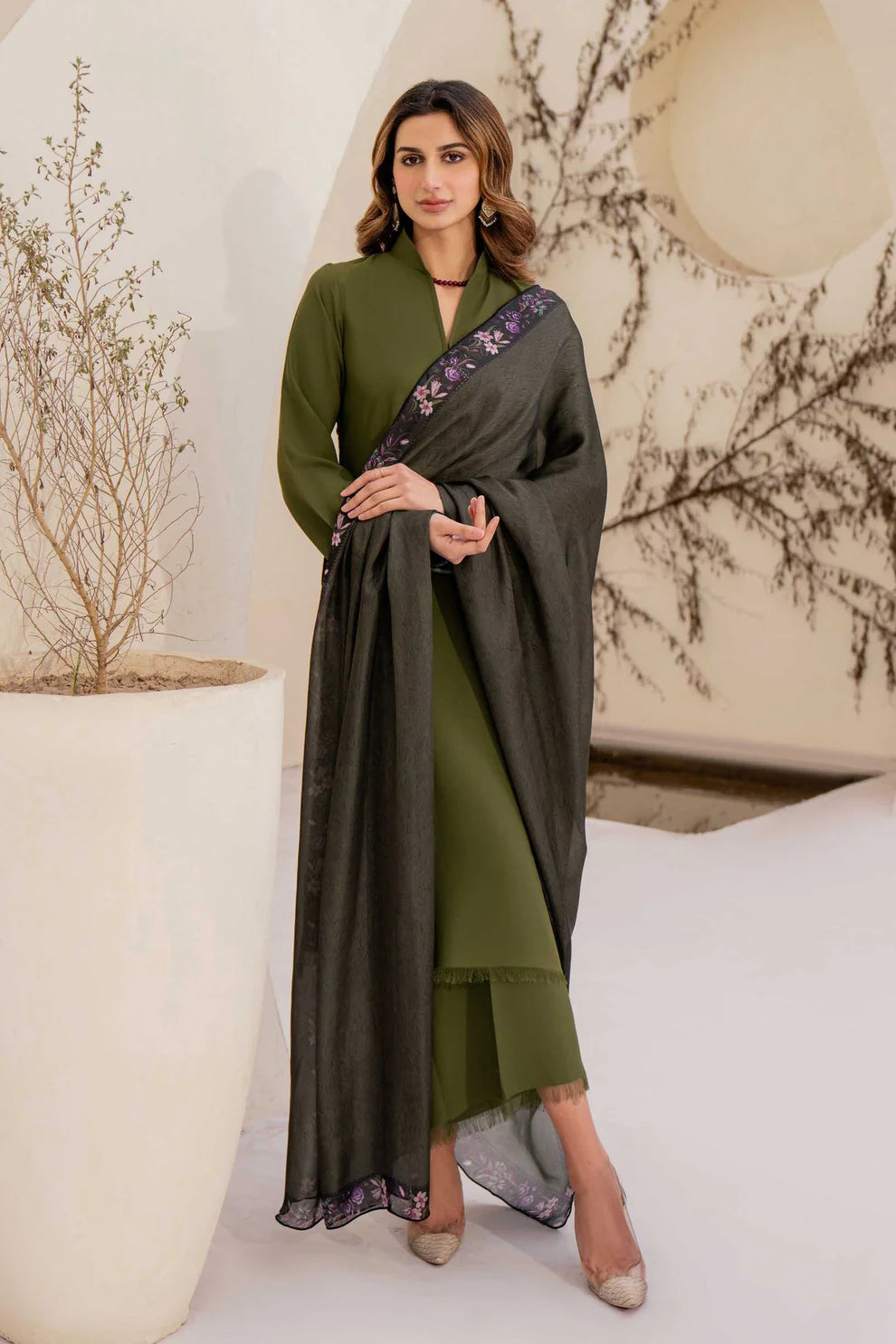 NATASHA KAMAL - 3PC LAWN SHIRT WITH SOFT SILK PRINTED DUPATTA AND TROUSER-TANA-5222